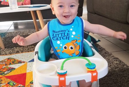 View Weaning Week! Weaning your allergic baby Baby in a chair on the floor