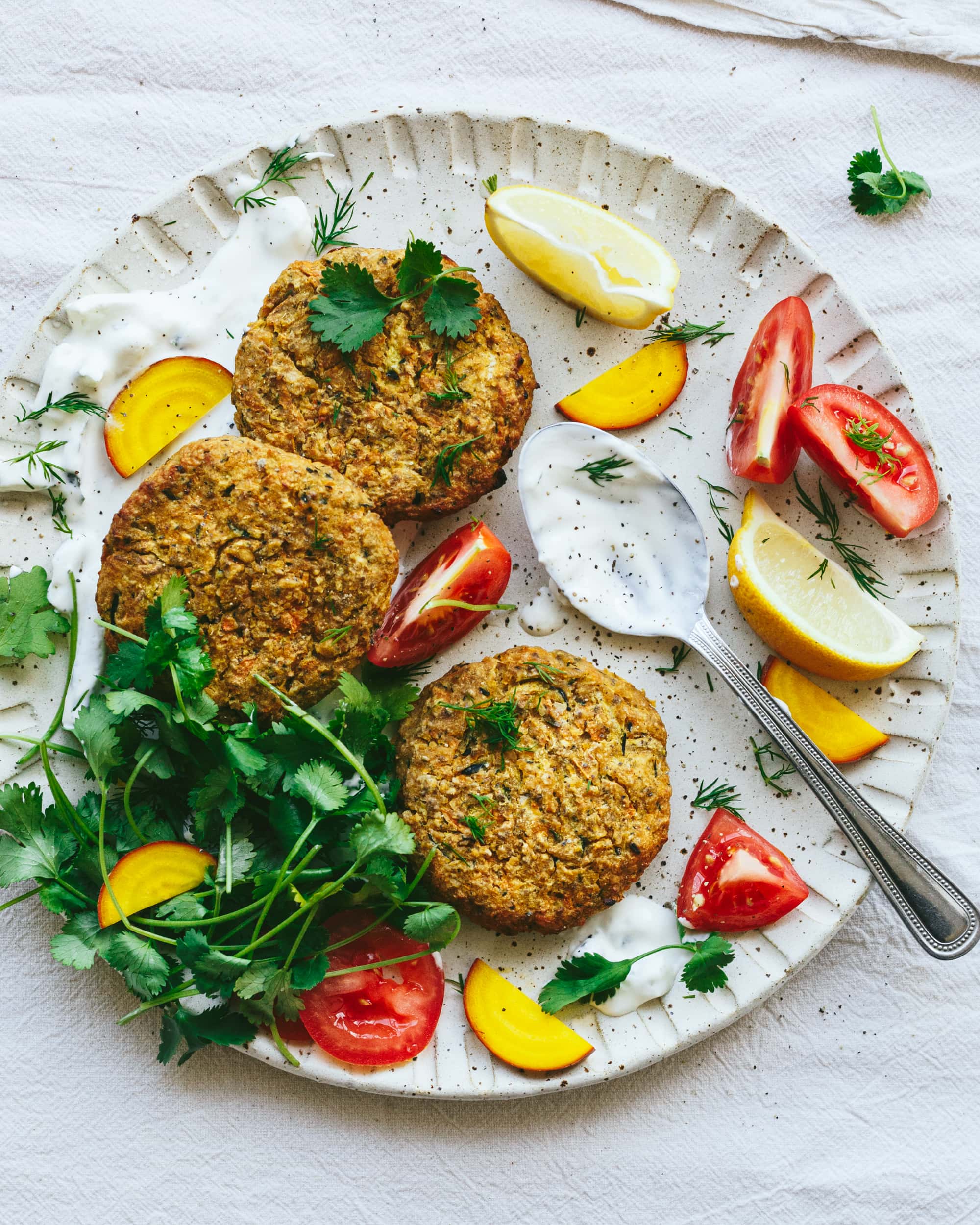 Courgette & chickpea fritters with probiotic tzatziki | The Gut Health Doctor