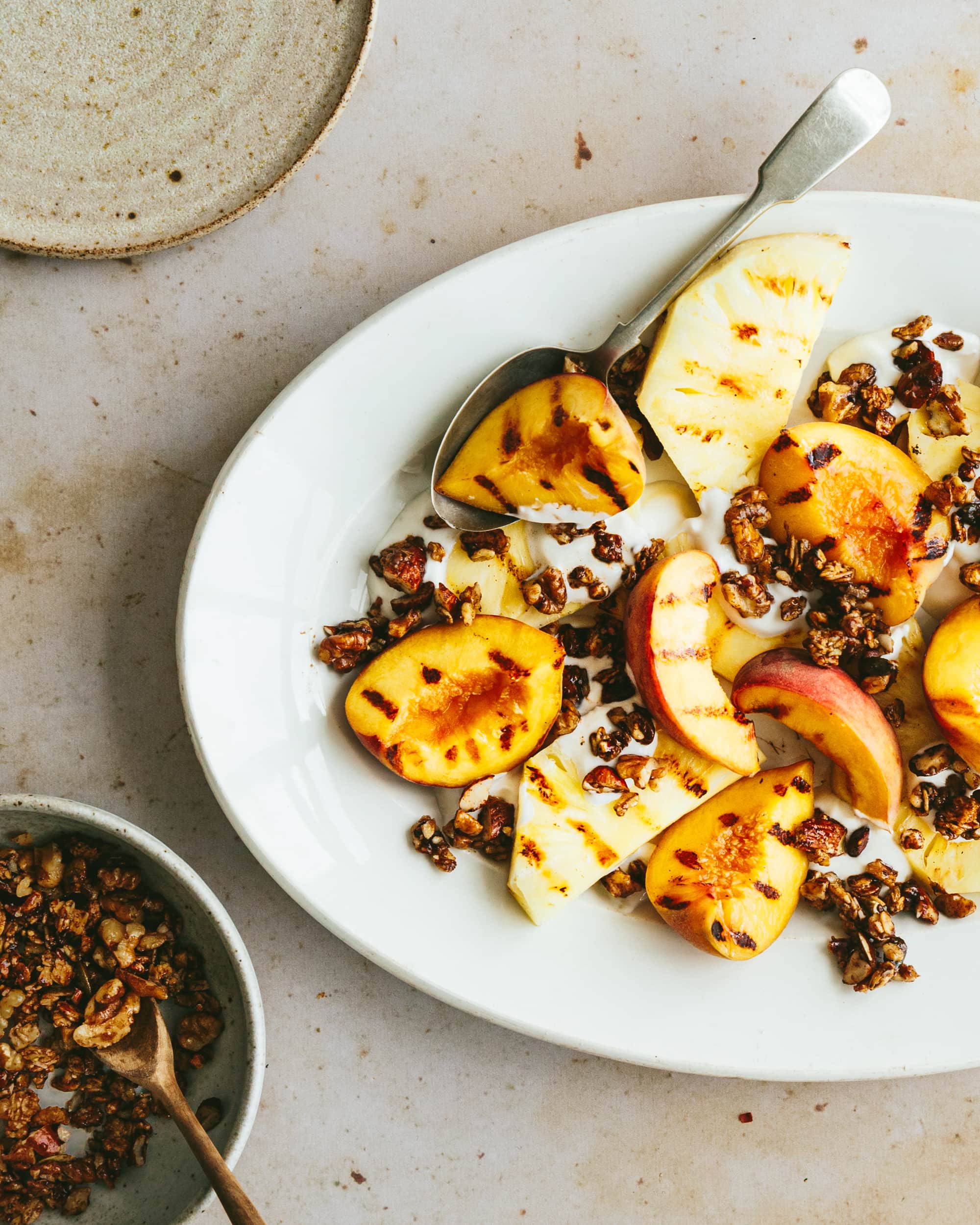 Peaches & walnut crumble | The Gut Health Doctor