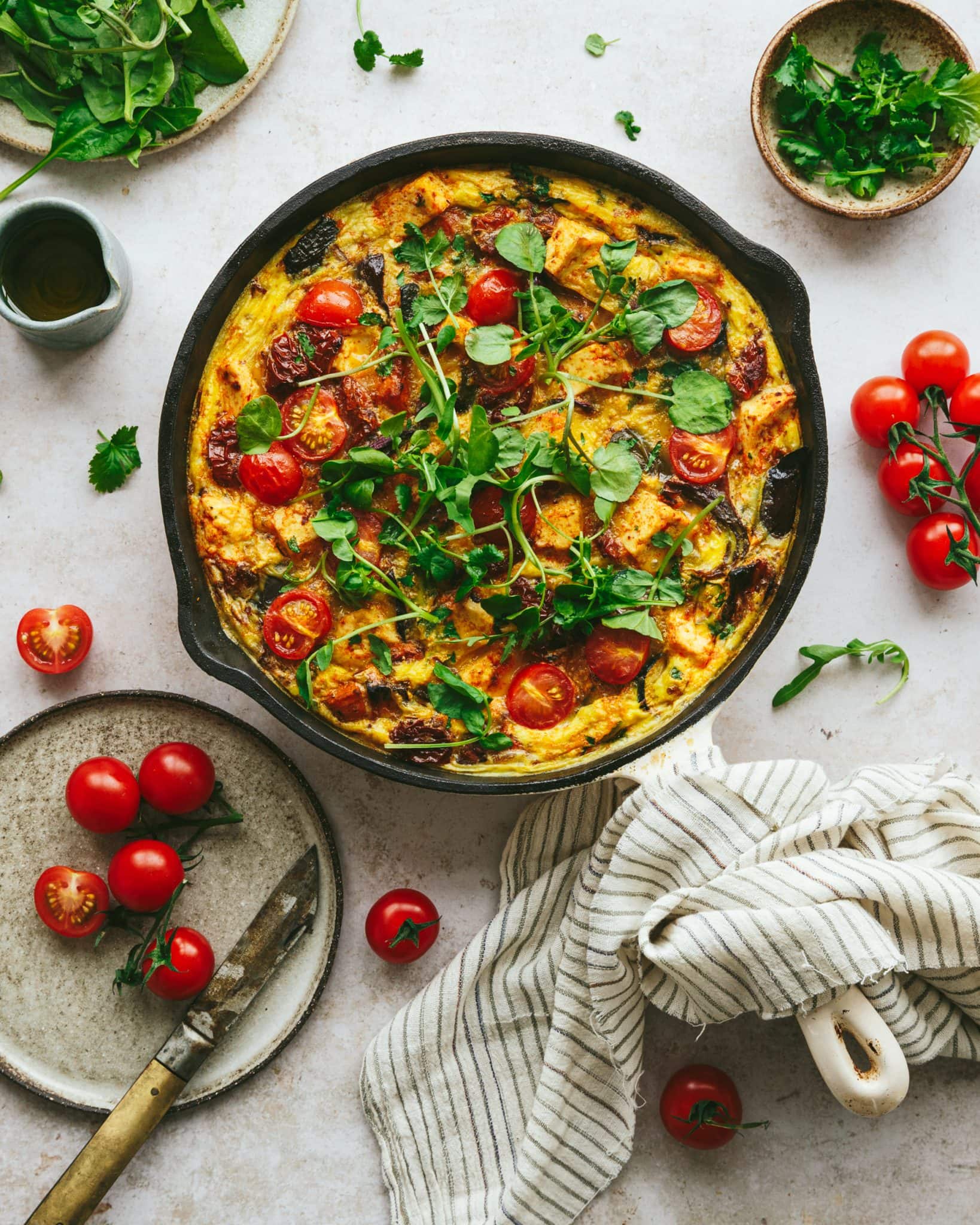 Mediterranean tofu frittata - The Gut Health Doctor