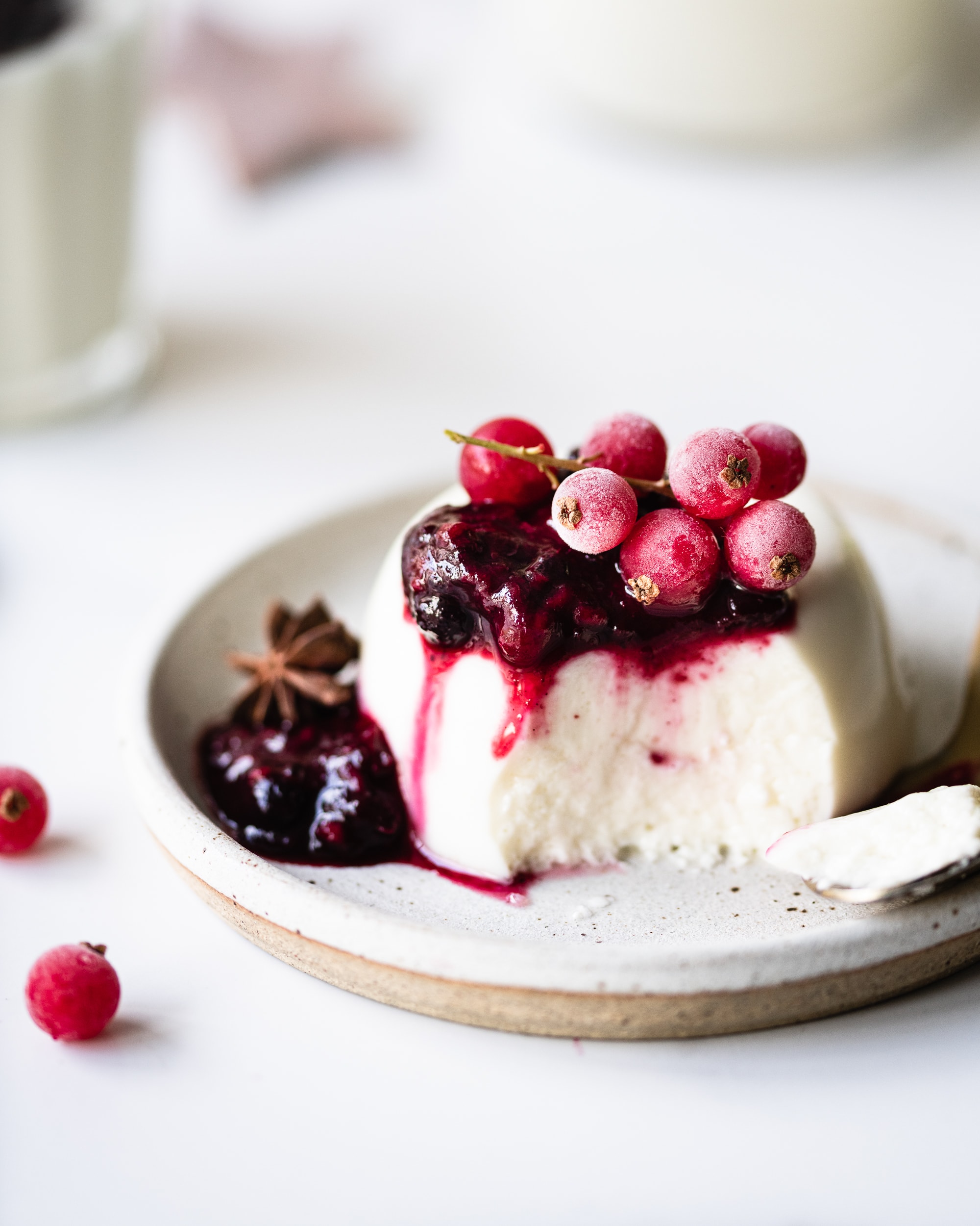 Live panna cotta with mulled berry compote | The Gut Health Doctor