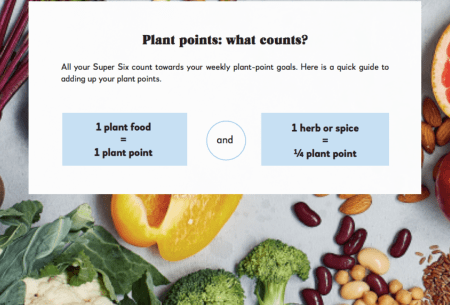 Image from Dr Megan Rossi's book demonstrating how to count 30 plant points