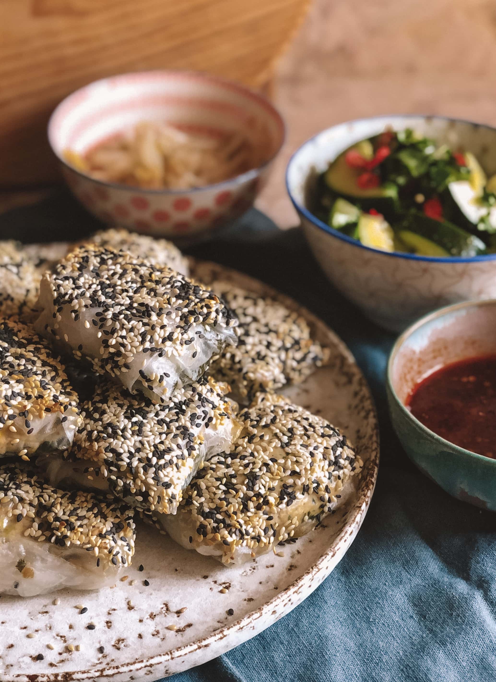 Crispy plant protein-rich rice paper dumplings | The Gut Health Doctor