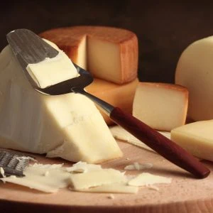 A selection of hard cheese