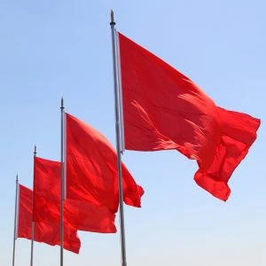 A photo of red flags