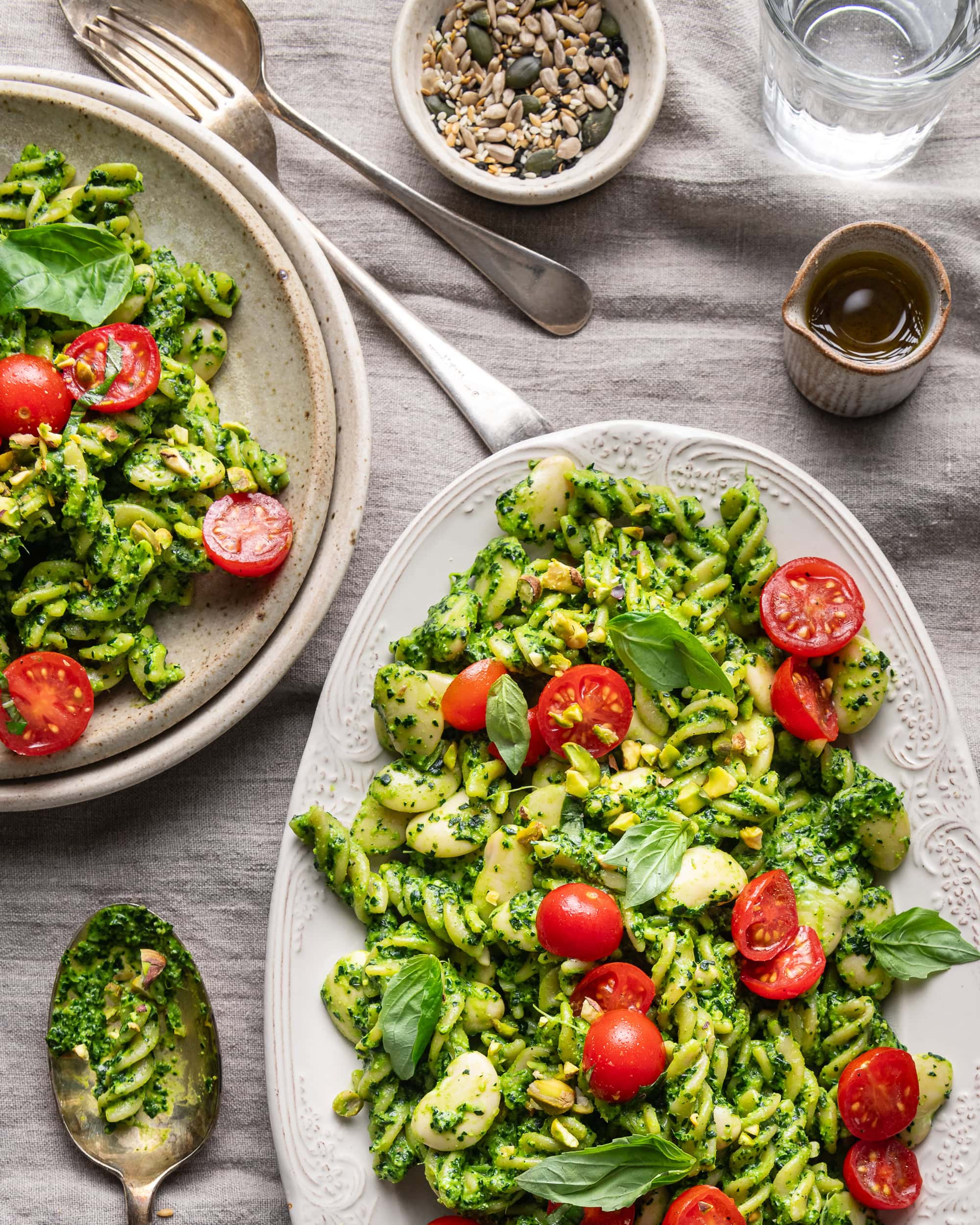 Cavolo nero and pistachio pesto pasta with butter beans | The Gut Health Doctor